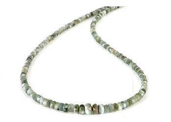 Olive Green Natural Alexandrite Cats Eye Faceted Rondelle Beads Necklace With 925 Sterling Silver Chain