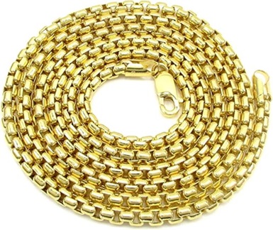 14K Yellow Gold 1.5mm - 3.5mm Solid Round Box Chain, Rolo Link Necklace