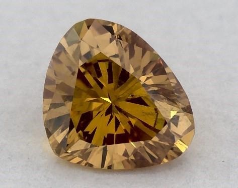 0.26 Carat Heart Diamond Fancy Intense Orange SI1 Clarity