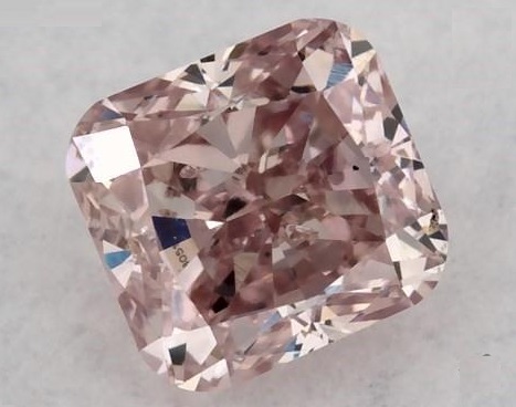 0.25 Carat Fancy Orangy Pink SI2 Cushion Cut Diamond