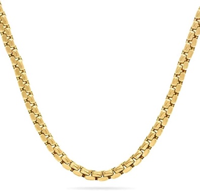 14k Yellow Gold Round Box Chain Necklace