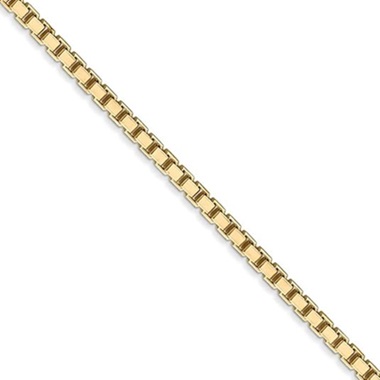 2.5mm, 14k Yellow Gold, Solid Box Chain Necklace