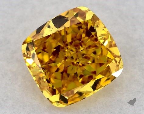 0.34 Carat Cushion Diamond Fancy Vivid Orange VS2 Clarity