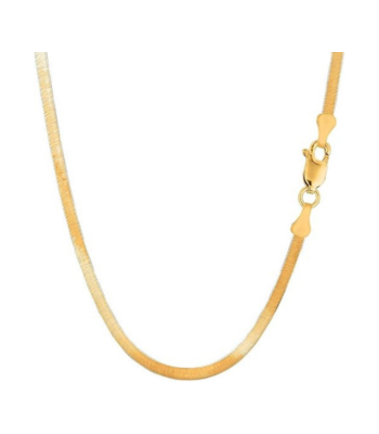 14K SOLID Yellow Gold Imperial Herringbone Chain Necklace