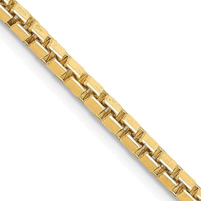 14K Yellow Gold 2.5mm Box Chain Necklace - 30 Inches