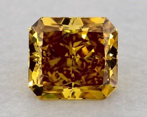 0.50 Carat Radiant Diamond Fancy Intense Orange VS2 Clarity