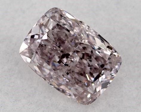 0.51 Carat Fancy Brownish Purplish Pink I1 Cushion Modified Cut Diamond