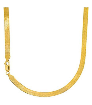 14k Solid Yellow Gold 5mm Super Flexible Silky Imperial Herringbone Necklace