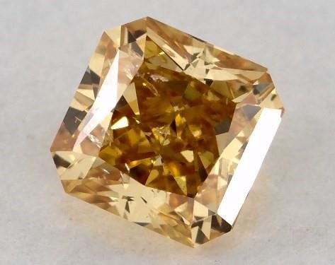 0.22 Carat Radiant Diamond Fancy Intense Orange SI2 Clarity