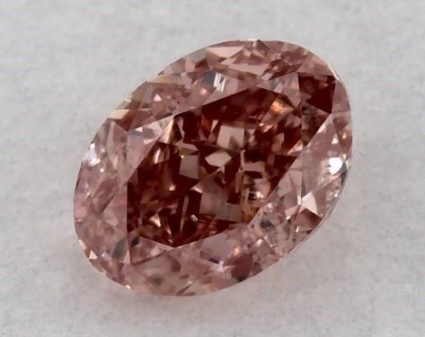 0.25 Carat Fancy Orangy Pink SI1 Oval Cut Diamond