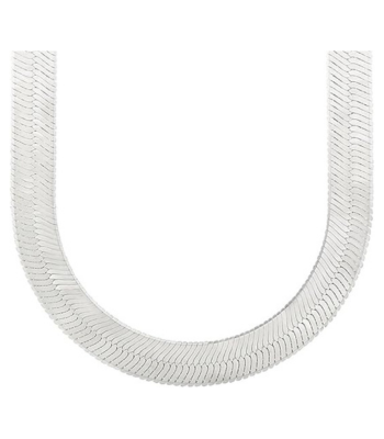 Solid .925 Sterling Silver Flat Herringbone Chain Necklace or Bracelet Made in Italy