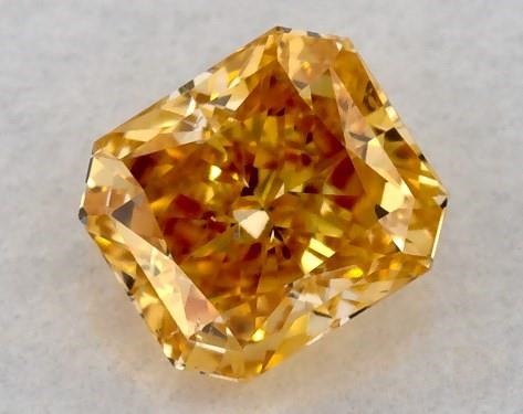 0.24 Carat Radiant Diamond Fancy Intense Orange SI1 Clarity