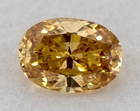 0.39 Carat Oval Diamond Fancy Vivid Orange SI2 Clarity