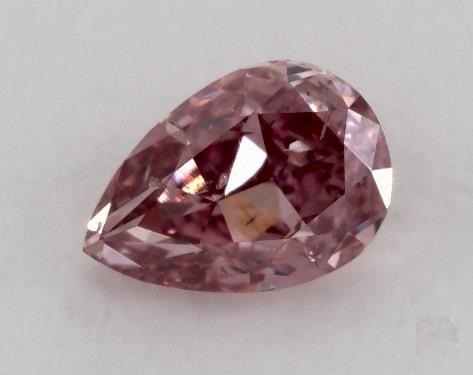 0.21 Carat Fancy Intense Purplish Pink SI2 Pear Shaped Diamond