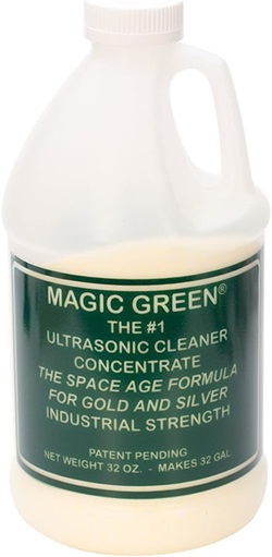 Magic Green Ultrasonic Cleaner -24 ounce Jewelry Metal Cleaning Concentrate Solution