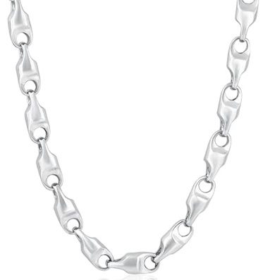 Men's Heavy Link 14k Gold (163gram) or Platinum (306gram) 8mm Link Chain Necklace