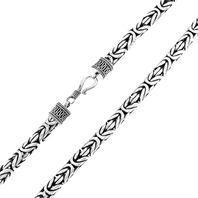 7mm Mens Thick Byzantine Bali Solid 925 Sterling Silver Byzantine Chain Necklace