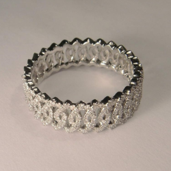 18K White Gold Hidalgo Diamond Eternity Wedding Band Ring