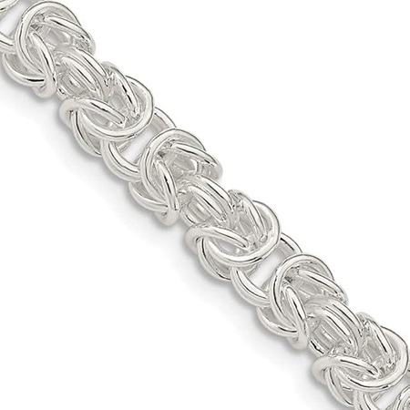 5.5mm Rounded Sterling Silver Byzantine Chain Necklace