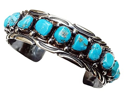 Mens Silver Cuff Turquoise, Native American Cuff Bracelet Navajo Turquoise Cuff