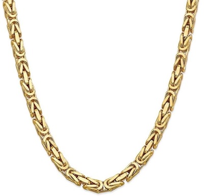 24 Inches 14K Yellow Gold 6.5mm Byzantine Chain Necklace