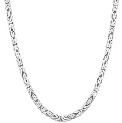 White Gold Byzantine Chain Necklaces Solid 14K White Gold