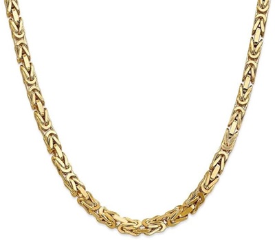 24 Inches 14K Yellow Gold 5.25Mm Byzantine Chain Necklace Lobster Clasp