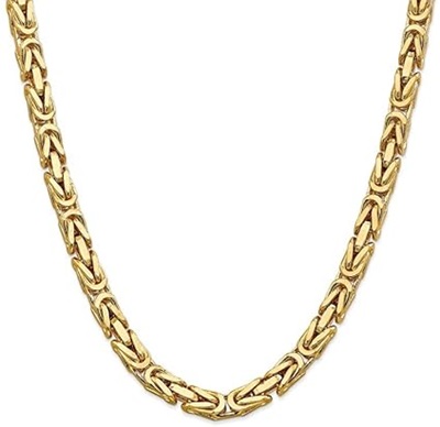 14K Yellow Gold Byzantine Chains 6.50mm Bracelet Or Anklet