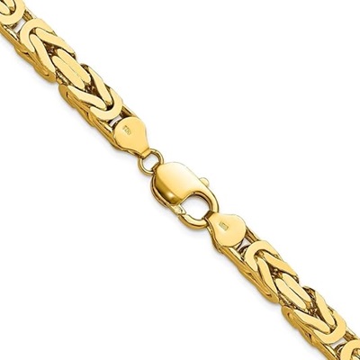 14K Yellow Gold 6.5Mm Byzantine With Lobster Clasp Bracelet