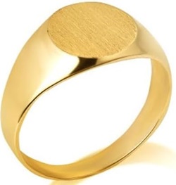 10K and 14K Gold Round Signet Pinky Ring (9.5 mm)