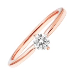 14K Rose Gold Lab-Grown Solitaire Ring