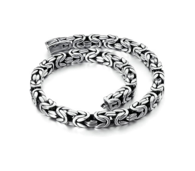 Byzantine Chain 24 Inch Stainless Steel Chain Necklace