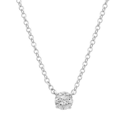 Platinum Four Prong Basket Solitaire Diamond Pendant 0.25 CTW