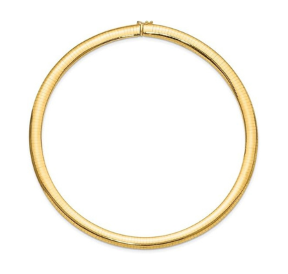 14K Yellow Gold 8mm Lightweight Domed Omega Necklace