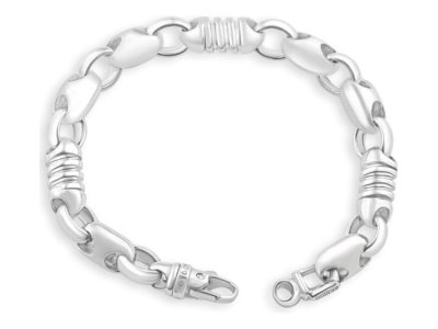 Men's Figaro 14k Gold or Platinum 10.5mm Link Bracelet 9 Inches