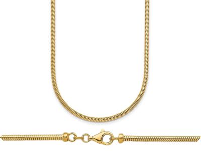 14k Gold 2.4mm Snake Chain Necklace 24 Inch