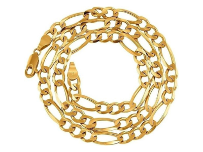 10K Gold Figaro Chain - Italian Real Yellow Gold Chain Necklace