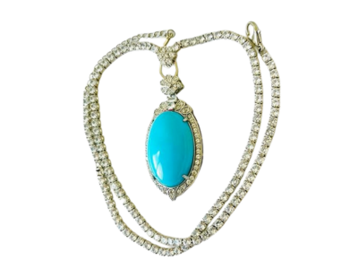 Natural Gemstone Turquoise Handmade Amulet Charm Necklaces