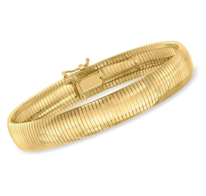 Italian 18kt Gold Over Sterling Omega Bracelet. 8 inches