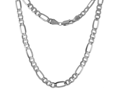 10k White Gold 5mm Figaro Chain Necklace