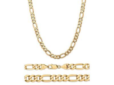 26 Inches 14K Yellow Gold 8.75mm Flat Figaro Chain Necklace