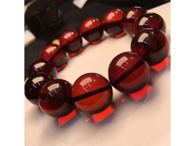 Natural Blood Red Amber Gemstone Burma Clear Round Beads Women Men Bracelet