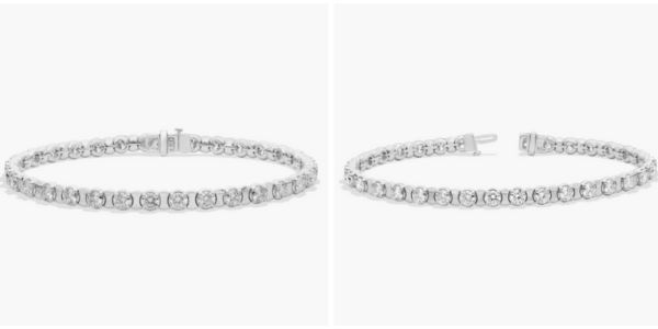 Diamond Industrial Fashion Tennis Bracelet in 14k White Gold