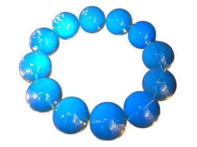 Natural Mexico Blue Amber Gemstone Clear Round Beads Women Bracelet Necklace