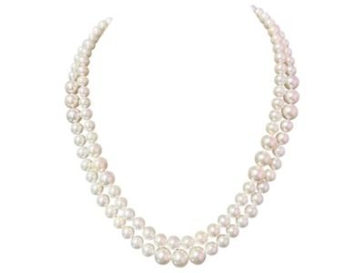 Akoya Pearl Diamond Necklace 16-17 Inches 14k W Gold 0.66 TCW