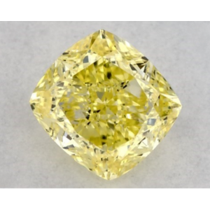 GIA 0.38 Carat Cushion Modified Fancy Intense Yellow Diamond VS2 Clarity