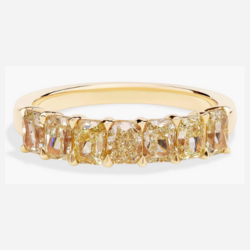 7-Stone Radiant-Cut Yellow Diamond Ring in 18k Yellow Gold