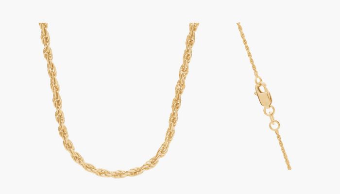 18 Inches Rope Chain in 14k Yellow Gold (1.15 mm)