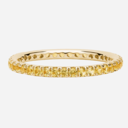 Riviera Pave Yellow Sapphire Eternity Ring in 18k Yellow Gold (1.5mm)