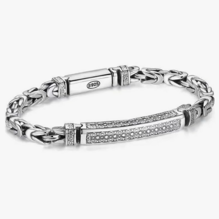 Keel Peace Grain Braided Chain Sterling Silver Bracelet For Men